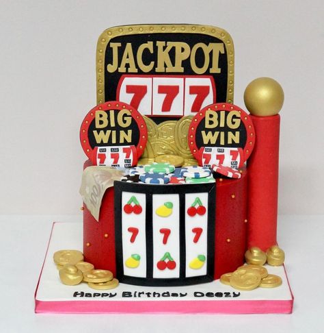 Casino Cake Ideas, Casino Birthday Cake, Cake Ideas For Women, Casino Cake, Casino Birthday, Jackpot Casino, Gambling Cake, Cake Inspo, 7 And 7