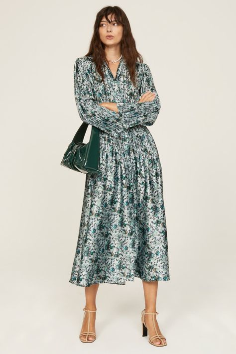 VINCE. Berry Blooms Shirt Dress Shirt Midi Dress, Pleated Shirt Dress, Midi Dress Blue, Pleated Shirt, Floral Shirt Dress, December 2022, Rent The Runway, Midi Shirt Dress, Dress Midi