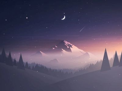 Mountain by MRusta Snowfall Gif, Snow Gif, Mountain Graphic, Night Beautiful, Bg Design, Polygon Art, Misty Mountain, Motion Graphics Inspiration, Graphic Design Blog