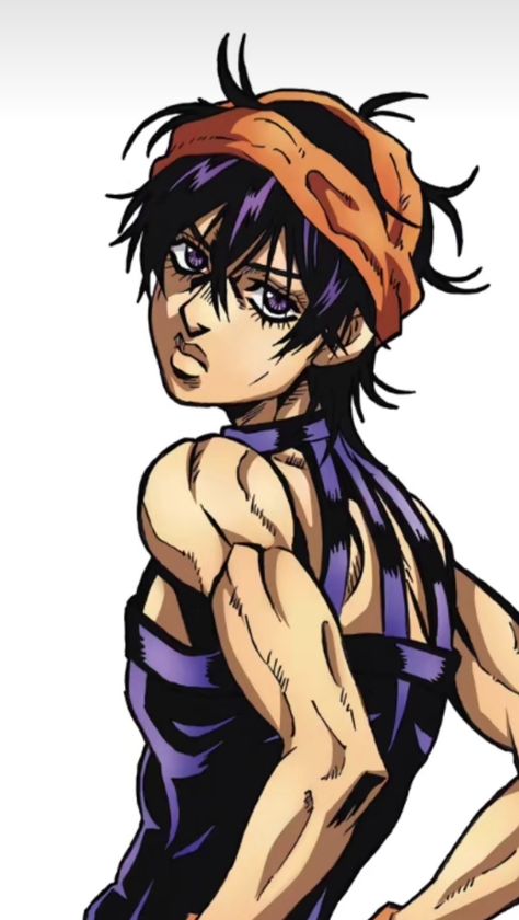 Jojo Characters Poses, Narancia Ghirga Official Art, Jojo Oc Outfit Ideas, Jjba Pose Reference, Narancia Ghirga Pfp, Narancia Ghirga Manga, Jojo Poses Reference Drawing, Jjba Art Style, Jojo's Bizarre Adventure Poses