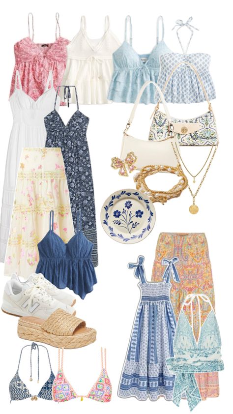 Matching Top And Skirt Outfit, Greek Trip Outfits, Outfits Ideas For Greece, Vacation Outfits Portugal, Travel To Greece Outfits, Corfu Greece Aesthetic Outfits, Outfits To Wear In Greece Spring, Summer Outfits Dress Code, Trip To Greece Outfits