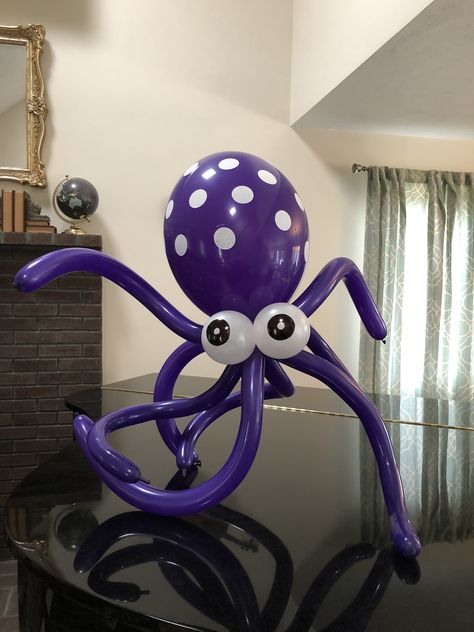 Balloon Octopus, Mermaid Birthday Party Food, Sunday School Projects, Kids Summer Reading, Sea Birthday Party, Balloon Arrangements, Fourth Birthday, Custom Balloons, Sea Birthday