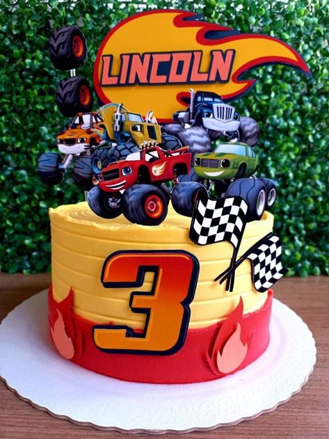 Blaze Birthday Party Ideas Cakes, Blaze The Monster Machine Cake, Monster Car Cake, Pastel Monster Truck, Birthday Cake Monster Truck, Blaze Birthday Cake, Blaze And The Monster Machines Cake, Bolo Blaze, Blaze Cakes