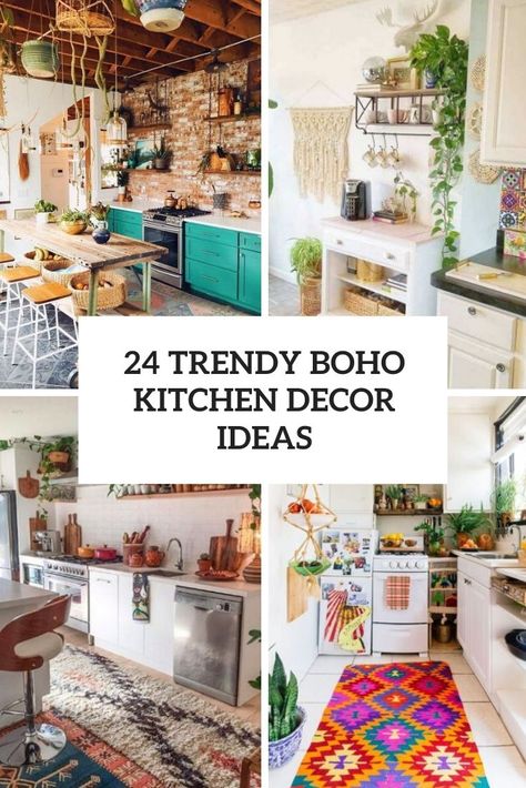 trendy boho kitchen decor ideas cover