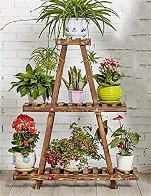 Corner Plant Shelf, Wooden Plant Stands Indoor, Triangle Table, Pot Gantung, Bamboo Flower, Plant Pot Stand, Wooden Plant Stand, Bamboo In Pots, Indoor Balcony