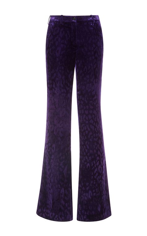 Click product to zoom Purple Pants Outfit, Turtleneck Cape, Oversized Fur Coat, Printed Flare Pants, Purple Jeans, Velvet Scarf, Animal Print Outfits, Purple Pants, Frayed Jeans