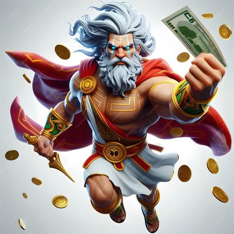 Zeus slot game character with white background | Premium AI-generated image Slot Game Character, Motion Backgrounds, 2d Character, Slot Game, Slots Games, Game Character, Game Art, High Quality Images, Graphic Resources