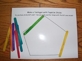 Letter "P"  make a pentagon with popsicle sticks Preschool Popsicle, Preschool November, K Crafts, Pentagon Shape, Preschool Class, Pre K Activities, Letter Of The Week, Shapes Activities, Preschool Letters