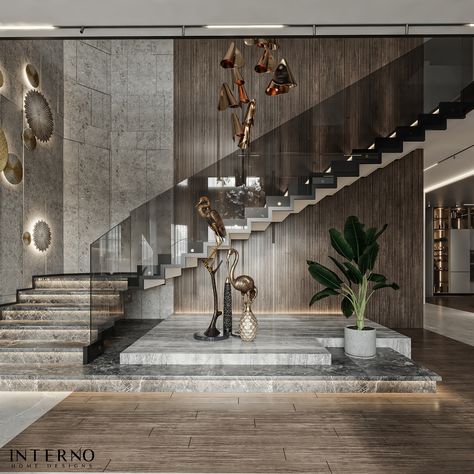 Staircase Wall Design, Luxury Stairs, درج السلم, Staircase Interior Design, Luxury Staircase, Staircase Design Modern, Stairs Design Interior, Stair Railing Design, Stairs Architecture