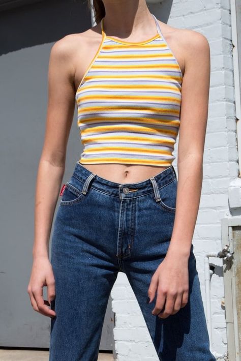 Alaska's Striped Halter Top in Looking For Alaska Halter Tops Outfit, Alaska Young, Striped Halter Top, Alaska Fashion, Brandy Melville Tank, Looking For Alaska, Tank Top Outfits, Top Outfit, Vintage Tees