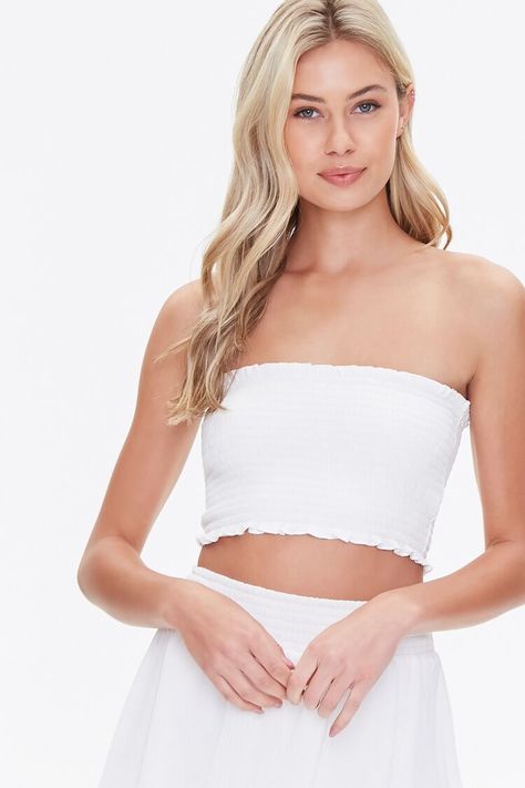 Smocked Tube Top Smocked Tube Top, Top Forever 21, Forever21 Tops, Tube Top, Strapless Wedding Dress, Smocking, Strapless Top, Fitness Models, Forever 21