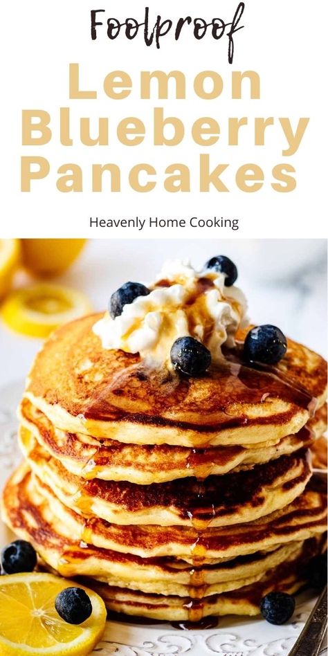 Lemon Pancakes With Blueberry Sauce, Pancake Recipe Blueberry, Blueberry Pancakes From Scratch, Lemon Blueberry Goat Cheese Pancakes, Lemon Blueberry Pancakes Recipe, Lemon Pancakes Recipe, Bisquick Blueberry Pancakes, Loaded Pancakes, Lemon Blueberry Ricotta Pancakes