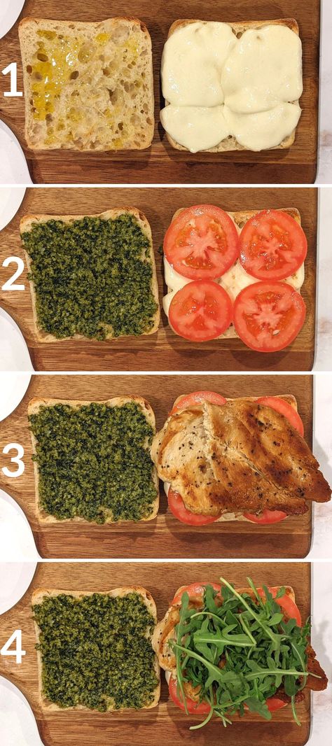 The Best Chicken Pesto Sandwich Basil Chicken Sandwich, Chicken And Spinach Sandwich, Chicken Pesto Sandwich Recipe, Pesto Egg Sandwich, Pesto Sandwich Ideas, Best Chicken Sandwich Recipes, Pesto Turkey Sandwich, Healthy Chicken Sandwich, Pesto Chicken Sandwiches