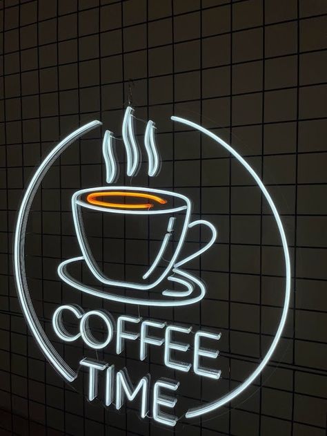 Coffee Beans Photography, Neon Coffee, Coffee Shop Signs, Small Cafe Design, Neon Bar Signs, Neon Sign Wall, Coffee Shop Interior Design, Cafe Sign, Sign Board Design