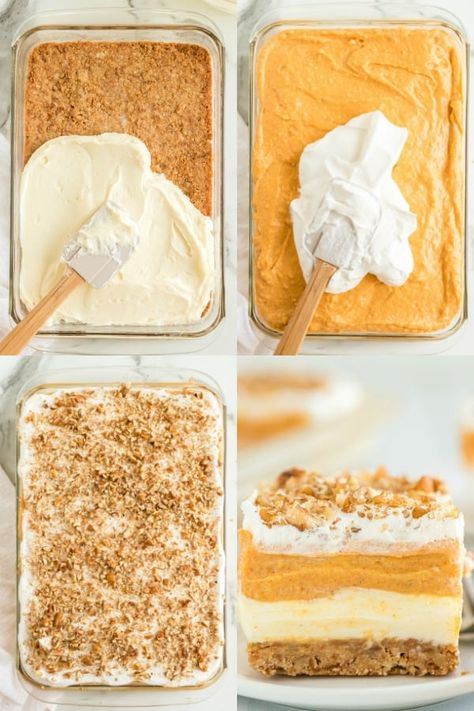 Pumpkin Delight Dessert, Delight Dessert, Dessert Halloween, Pumpkin Delight, Fall Desserts Easy, Dessert Party, Pumpkin Recipes Dessert, Pudding Desserts, Best Pumpkin