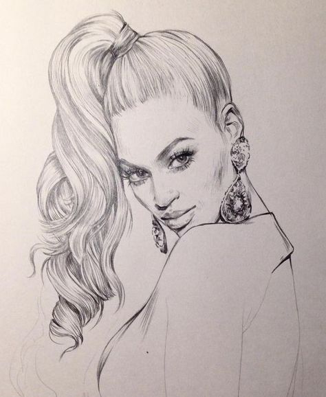 Celeb Drawings, Beyonce Drawing, Beyonce Art, Beautiful Pencil Sketches, Dove Tattoo Design, Zulu Warrior, Portrait Practice, Parrot Art, Easy Disney Drawings