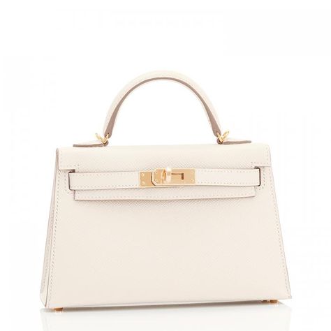 White Mini Bag, Mini Kelly, Kelly Sellier, White Shoulder Bags, Hermes Kelly Bag, White Shoulder Bag, Girly Bags, Kelly Bag, Hermes Handbags