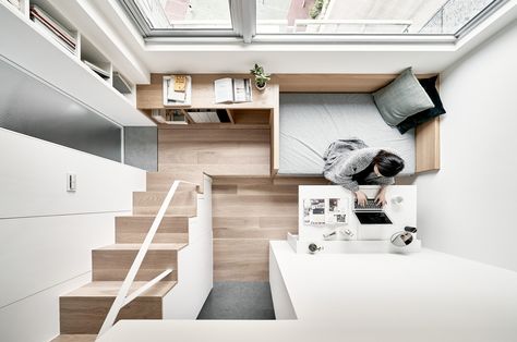 After renovating the 22 m2 flat in Taipei, many people who own tiny living units have tried to contact us and made us realize that this type of living space ... Micro Flat, Modern Appartement, Micro Apartment, Tiny Apartments, 아파트 인테리어, Tiny Apartment, Tiny Living, Modern Apartment, Interior Design Firms