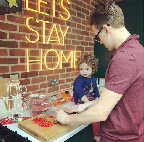 Neon signs for the home: Where Holly Willoughby, Tom Fletcher & Kylie Jenner get theirs | HELLO! Neon Kitchen, Signs For The Home, Flamingo Lights, Tom Fletcher, Kitchen Dining Living Room, Lets Stay Home, Pregnant Wife, Rainbow Light, Great Wedding Gifts