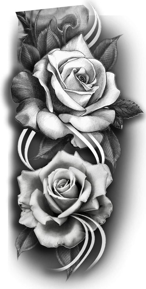 Big Roses Tattoo, Clock With Roses Tattoo, Rose Tattoo Design Outline, Roses Tattoo Stencil, Music Rose Tattoo, Tattoo Cover Up Ideas For Women, Carnation Flower Tattoo Design, Rose Stencil Tattoo, Rose Cover Up Tattoo