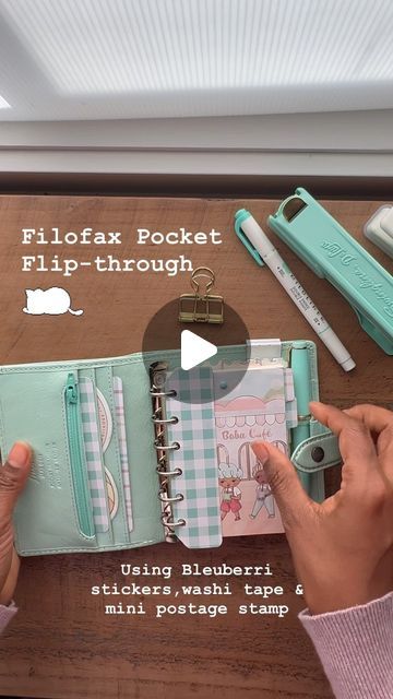 Ebonii’s Moon Stationery Goods on Instagram: "A little flip-through of my Filofax pocket planner-journal in “mint-green” (blue-green to me) using Bleuberri stickers, washi tape, postcards and my mini postage stamp. A little cuteness before I set out to conquer laundry and closets today. Have a lovely Saturday.   P. S. I bought this Filofax not too long ago, so I have plenty of blank pages that I will fill with notes, lists, charts, etc.  🏷 #stationeryshop #stickershop #stationery #stationeryaddict #stationerylove #cutestationery #stationerylover #stationary #notepads #postcards #rubberstamps #stickers #totebags #bookmarks #artprints #planner #letterwriter #journaling #diarist #kawaiistationery #kawaiistickers #stationer #stickercollection #kawaiiplanner #filofaxpocket #kawaii #paperlove # Filofax Mini, Have A Lovely Saturday, Filofax Pocket, Kawaii Planner, Planner Stamps, Pocket Planner, Cute Stationary, Planner Journal, Kawaii Stationery