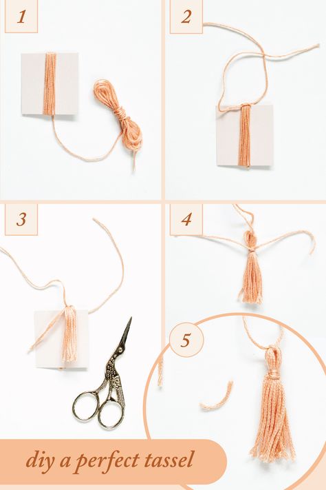 DIY a perfect tassel with just card stock and embroidery thread, yarn, or ribbon. Make A Tassel, How To Make Tassels, Arts Ideas, Zentangle Designs, Diy Tassel, For My Mom, Gift Diy, Linen Tea Towel, Diy Ribbon