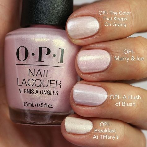 Laurie on Instagram: "Here are my comparisons for {Merry & Ice} from the ✨new✨ @opi Jewel Be Bold Holiday 2022 Collection! I have a review, live swatches and comparisons on my YouTube channel. All 15 polishes are available now @beyondpolish. Use my code GOLAURIE10 a discount😘 #merryandice #opimerryandice #pinkglitter #pinksparkle #gopolishedcomps #merryandicebackcomps . . #nails #glitternails #glitterpolish #polishwithbeyond #shortnails #winter2022 #notd #manicure #winterstyle #opi #opiwinter20 Glazed Nails Opi, Merry And Ice Opi, Merry And Ice Opi Nails, Opi Winter Nails, Kyoto Pearl Opi Gel, Opi Gel Polish Colors Winter 2023, Opi Pearl Gel Polish, Opi Kyoto Pearl, Opi Christmas Colors