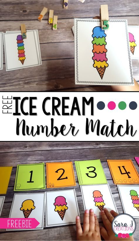 Free ice cream themed number match is the perfect counting practice for numbers 1-10. Ideal for preschool and kindergarten! Counting Cards Preschool, Math Ice Cream Activities, Ice Cream Matching Game Free Printable, Count 1 10 Activity For Preschool, Groovy Joe Ice Cream And Dinosaurs Activities, Ice Cream Numbers Free Printable, Ice Cream Centers Preschool, Ice Cream Math Preschool, Ice Cream Numbers