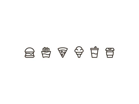 Fast Food Icons by Tony Murphy Food Icon, Doodle Art Drawing, Small Drawings, Stick And Poke, Little Doodles, Mini Drawings, Cute Little Drawings, Minimal Tattoo, Simple Doodles