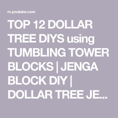 Diy Jenga Blocks Ideas, Jenga Block Crafts, Large Jenga, Jenga Diy, Paint Stick Crafts, Dollar Tree Diys, Jenga Blocks, Tumbling Blocks, Diy Blocks