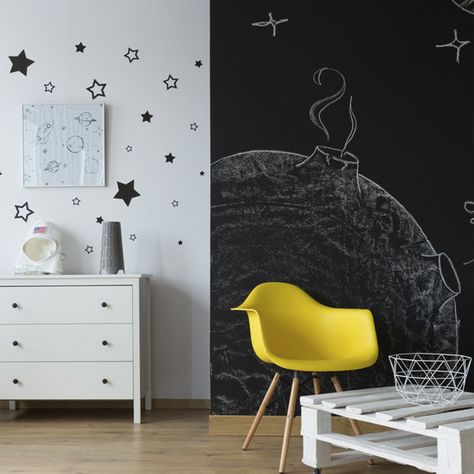 15 Stunning Accent Wall Ideas You Can Do | Page 15 of 20 | Family Handyman Chalkboard Wall Diy, Blackboard Chalk, Office For Two, Accent Wall Ideas, Interactive Walls, Kitchen Stickers, Diy Wand, Chalkboard Wall, Wall Ideas