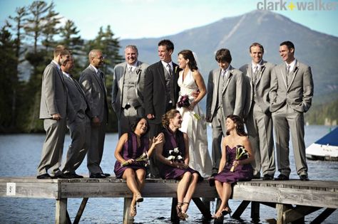 Uneven Bridal Party, Bridal Party Pictures, Dock Wedding, Beach Wedding Groomsmen, Bridal Party Tables, Bridal Parties Pictures, Garden Bridal Showers, Informal Weddings, Bridal Shower Printables