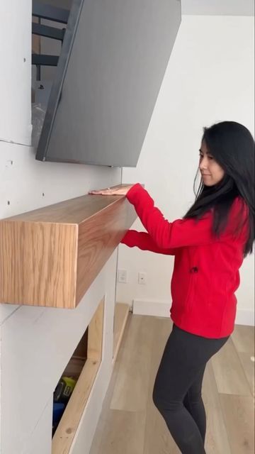 Hidden Drawer In Mantle, Pull Out Fireplace Mantle Drawer, Mantel With Drawer, Diy Mantle Drawer, Fireplace Tv Wall Storage, Hidden Mantle Drawer, Mantel Hidden Drawer, Hide Nintendo Switch On Mantle, Pull Out Mantle Drawer