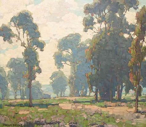 Edgar Payne (1882-1947). Eucalyptus Grove, Laguna Beach. Oil on canvas, 20 x 24. Painting Of Trees, Edgar Payne, Landscaping Software, Outdoor Paint, Oil Painting Reproductions, Paintings I Love, Plein Air Paintings, Painting Reproductions, Vintage Artwork