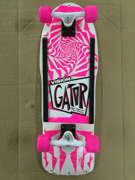 Vision Gator complete 80s Skateboard, Vision Skateboards, Purple Long Board, 1980s Skateboard, Dgk Skateboards, Magenta Skateboards, Long Skate, Classic Skateboard, Skateboard Pictures