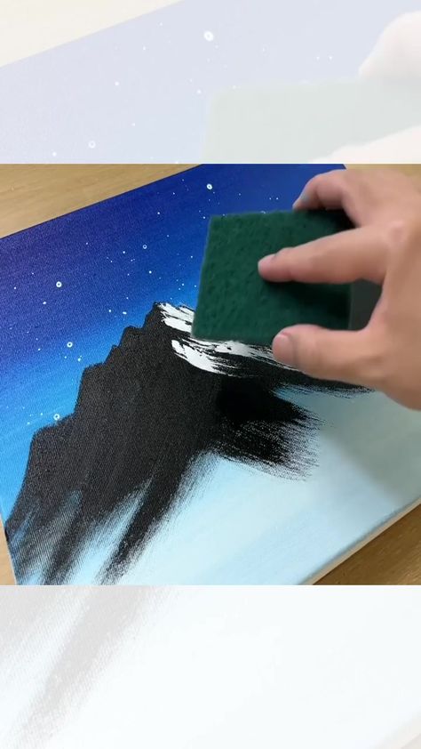 How to Draw Snowy Mountains | By Painting Skills Mountain Lake Painting Acrylic, Mountain And Lake Painting Easy, Snow Capped Mountains Painting, Snow Mountains Painting, How To Paint Mountains Acrylics, How To Paint Mountains, Easy Mountain Painting, Snowy Mountains Painting, Snowy Mountain Painting