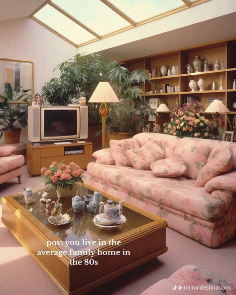 80s Living Room Aesthetic, 1980s Living Room, 80s Living Room, 80s Apartment, 1980s Interior Design, 90s Living Room, 1980s House, 1980s Interior, 90s House