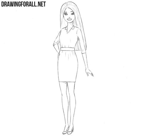 Barbie Doll Drawing Easy, Barbie Drawing Easy, Barbie Doll Drawing, Barbie Sketch, Pictures Of Barbie Dolls, Barbie Characters, Easy Pictures, Doll Images, Barbie Pictures