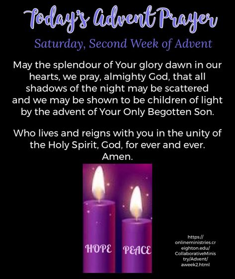 Second Week Of Advent, December Prayers, Advent 2023, Advent Prayers, First Sunday Of Advent, Best Christmas Wishes, Christmas Blessings, Advent Wreath, Child Of Light