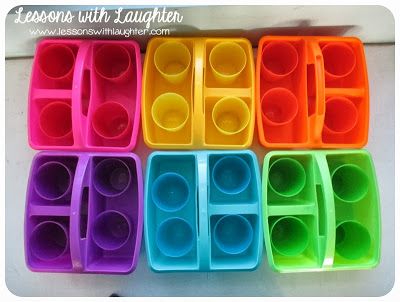 Table Caddies and Team Points! - Lessons With Laughter Classroom Table Organization, Ikea Cups, Small Group Table, Kindergarten Tables, Table Set Up Ideas, Classroom Layouts, Portable Classroom, Year 2 Classroom, Decorating The Classroom