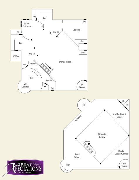 Nightclub Floorplan Sims 4 Nightclub Layout, Night Club Floor Plan, Nightclub Floor Plan, Sims 4 Lounge, Disco Interior, Sky Bar Bangkok, Club Layout, Floorplan Ideas, Club Building