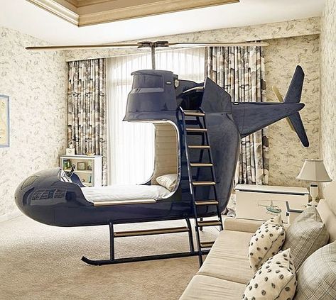 Check out this amazing helicopter bed!!🚁Know a little one that would love this? Credit to @dragonsofwaltonstreet Bedroom With Two Windows, Closet With Sliding Doors, Bed Ideas For Kids, Wide Closet, Wood Furniture Cleaner, Interior Design Schools, Bedroom Brown, Diy Home Decor For Apartments, Value Furniture