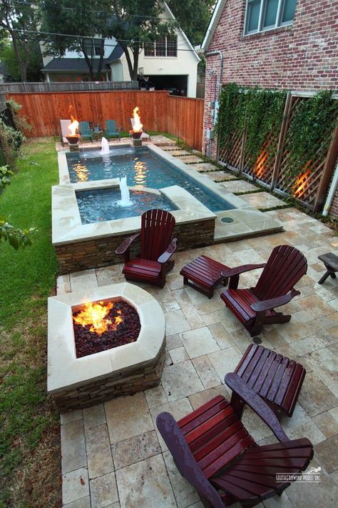 Kleiner Pool Design, Backyard Ideas For Small Yards, Small Swimming Pools, Small Pool Design, Bar Patio, Easy Landscaping, Casa Vintage, Small Pools, Backyard Pool Designs