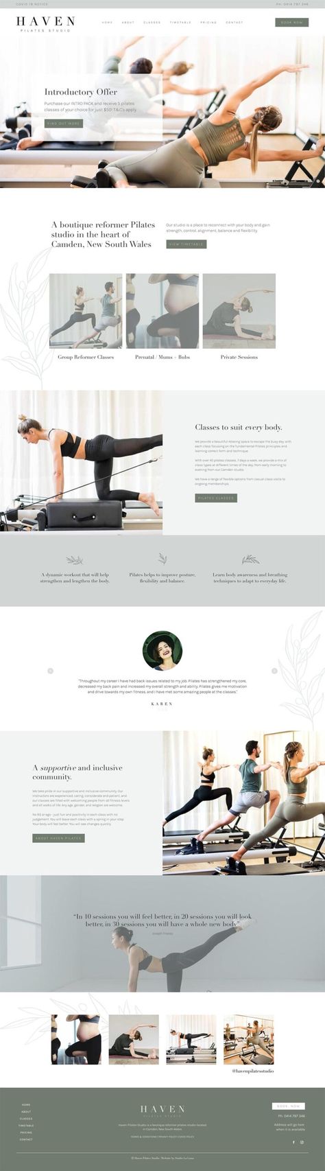 Pilates Website Design Inspiration, Pilates Studio Website, Pilates Website Design, Yoga Design Graphic, Pilates Website, Pilates Branding, Yoga Web, Yoga Website, Feminine Web Design