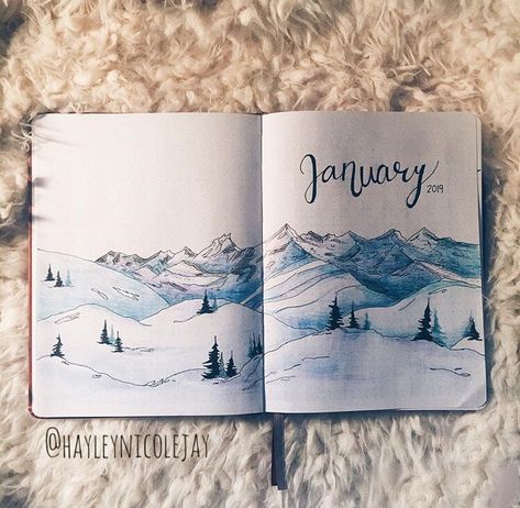 Drawing Ideas Aesthetic, January Bullet Journal, Bullet Journal Page, Bullet Journal Ideas Templates, Bullet Journal Cover Ideas, Bullet Journal Mood Tracker Ideas, Bullet Journal Notes, Bullet Journal Paper, Bulletin Journal Ideas