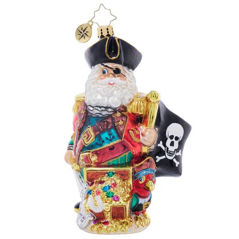 Christopher Radko Pirate Swashbuckler Santa Ornament Pirate Christmas Decorations, Christmas Pirate, Pirate Santa, Pirate Ornament, Old Elf, Christopher Radko Ornaments Vintage, Christopher Radko Ornaments, Radko Ornaments, Jim Shore Santas Around The World