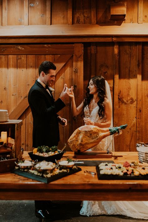 ct wedding group, the barns at wesleyan hills, cocktail hour station Serving Wine At Wedding, Carving Station Wedding, Pork Loin Stuffed With Pesto And Prosciutto Food And Wine, Charles Krug Winery Wedding, Nonbinary Wedding, Floral Centerpieces Wedding, Carving Station, Connecticut Wedding Venues, Queer Weddings