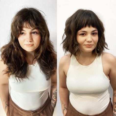 A Line Bob With Curtain Bangs, Bob Hairstyles With Curtain Bangs, Bottleneck Bob, Medium Shaggy Bob, Olivia Hair, Micro Fringe, Bob With Curtain Bangs, Hairstyles With Curtain Bangs, Bobs For Round Faces