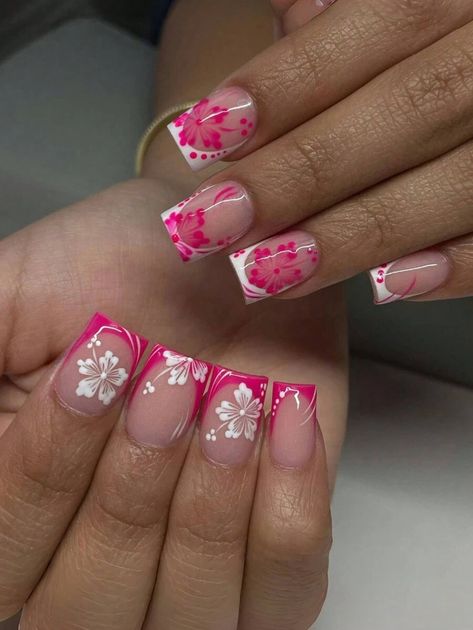 24pcs/Set Short Glossy European And American Pink Leopard Print Clashing Bow Fake Nail Patch Suitable For Students, Office Ladies, Party, And Daily Wear Full Coverage Fake Nails Art Patches Press On Nail Supplies + 1pc Jelly Gel + 1pc Nail File Decorate Your Nails Enhance Your Fashion Style | SHEIN USA Cute Short Nail Inspo 2024, Short Acrylic Nails Initial, Holiday Nail Inspo Summer Short, Holiday Nails Summer Acrylic 2024, Short Holiday Nails Summer, Short Hawaii Nails, Holiday Nail Ideas Summer, Nails For Spain, Hibiscus Nail Design