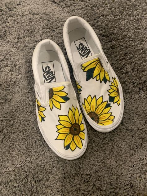 Handpainted my white slip-ons vans Slip On Vans, Vans Slip On, White Slip, Vans Classic Slip On, Vans Classic, Vans Classic Slip On Sneaker, Slip Ons, Slip On Sneaker, Sunflower